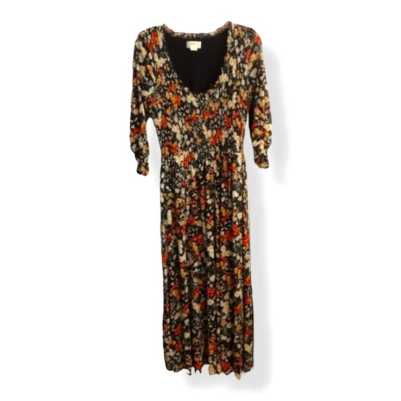 Anthropologie Maeve Omya Maxi Dress Floral Smocked Size S - Picture 2 of 6